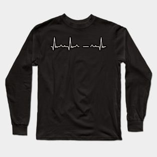 Surfing Surfer Board. Heart. Love. EKG. Pulse. Beat. Long Sleeve T-Shirt